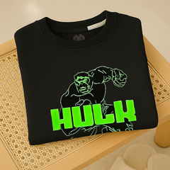 Kids Printed Sweatshirt Hulk Black - Mini Charm
