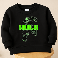 Kids Printed Sweatshirt Hulk Black - Mini Charm